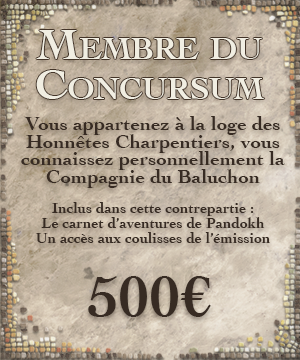 Membre du Concursum - Accès aux options, au carnet d'aventures et visite du studio