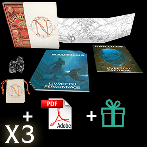 Option boutique 3 : 3 X Livre de base + Fourreau + Ecran + 5D10 + 5 livrets + Paliers