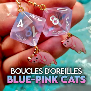 Boucles d'oreilles Blue-Pink Cats