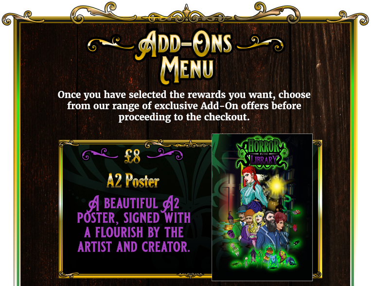 Horror in the Library: Add-Ons Menu