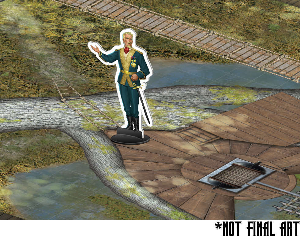 An artist's mock-up of a pawn on a battle map