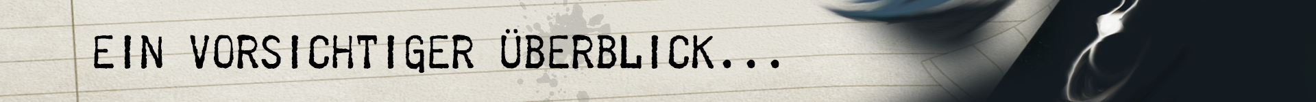 Ein vorsichtiger Überblick...