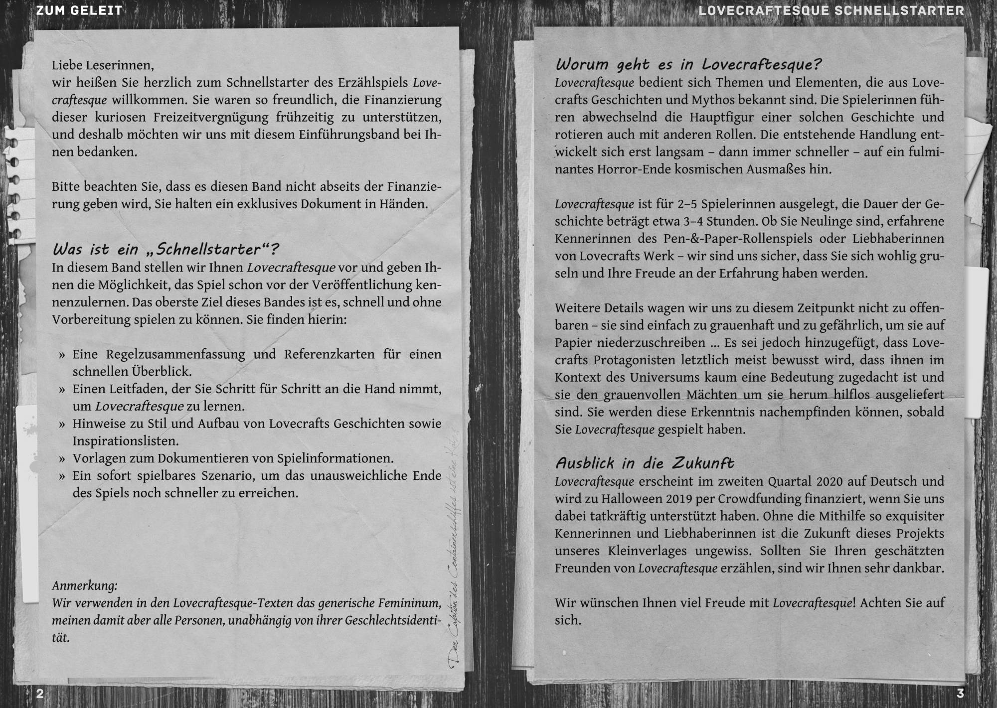 Lovecraftesque Inhalt in schwarz weiß